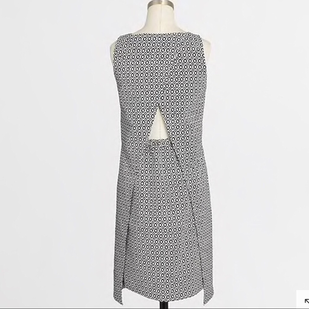 J Crew Printed jacquard peekaboo-back dress O166